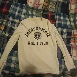 Abercrombie and Fitch White Long Sleeve Tee